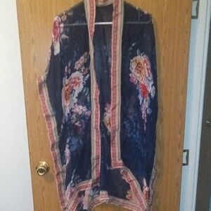 Lane Bryant Black and Green Kimono